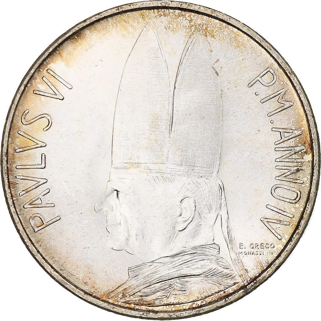 Vatikan, Paul VI, 500 Lire, 1966 - Anno IV, Rome, UNZ+, Silber, KM:91