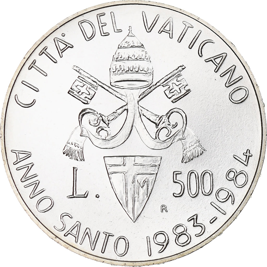 Vatikan, Jean-Paul II, 500 Lire, 1983-1984, Rome, UNZ+, Silber, KM:168