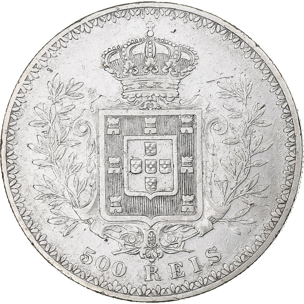 Portugal, Carlos I, 500 Reis, 1891, Lisbon, SS+, Silber, KM:535