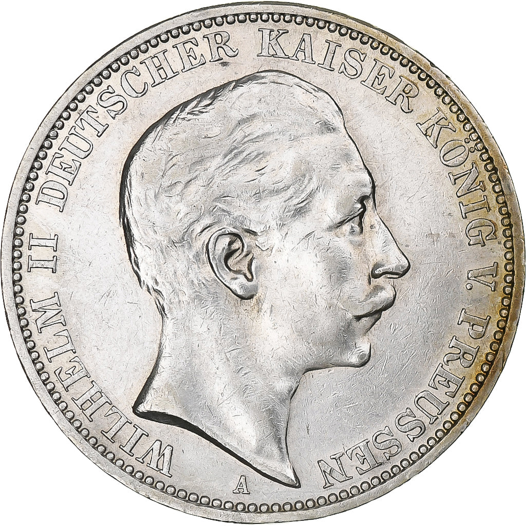GERMANY - EMPIRE, PRUSSIA, Wilhelm II, 3 Mark, 1910, Berlin, MS(60-62), Silver