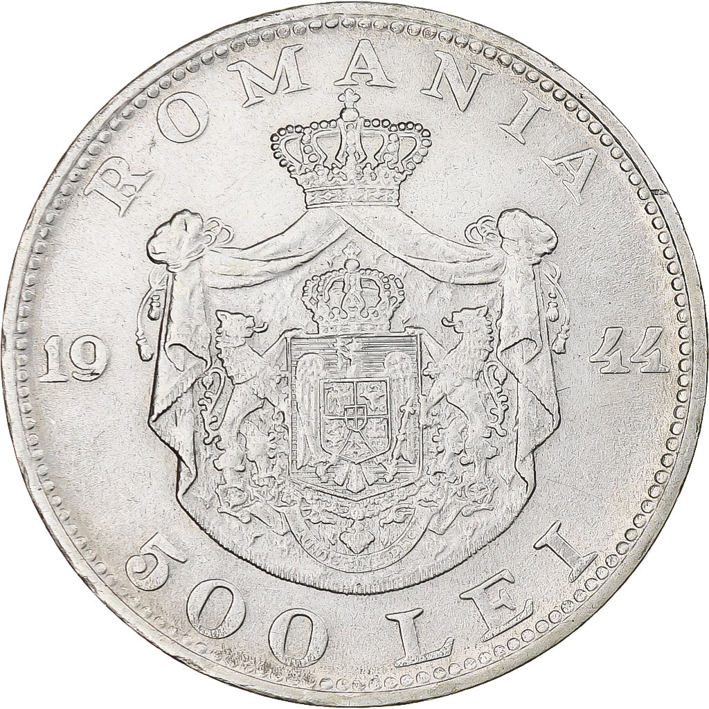 Rumunia, Mihai I, 500 Lei, 1944, Bucharest, MS(63), Srebro, KM:65