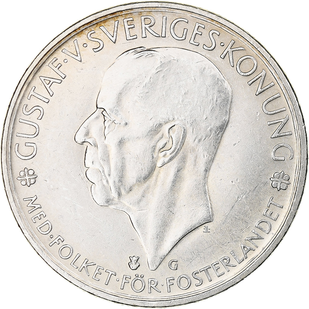 Suède, Gustaf V, 5 Kronor, 1935, Stockholm, SPL, Argent, KM:806