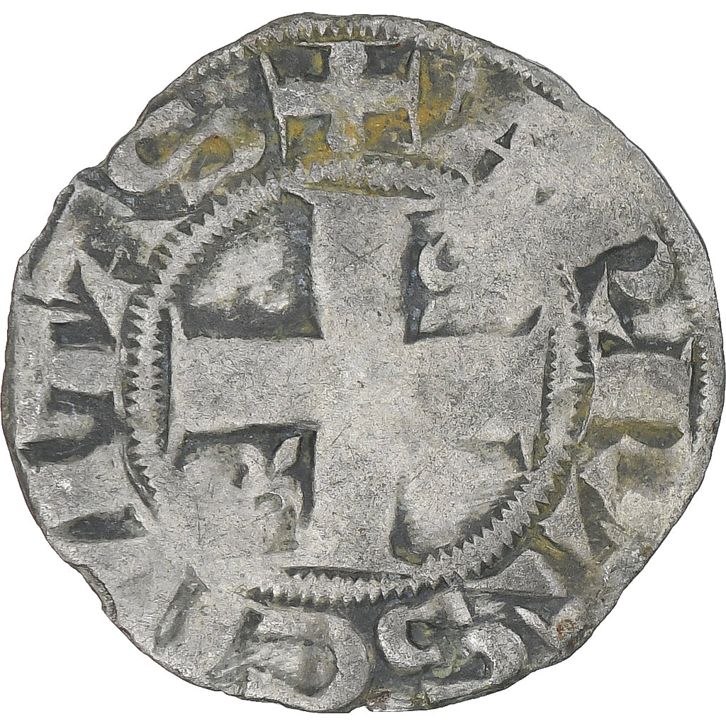 France, Philip II, Denier Parisis, 1180-1223, Arras, VF(30-35), Billon