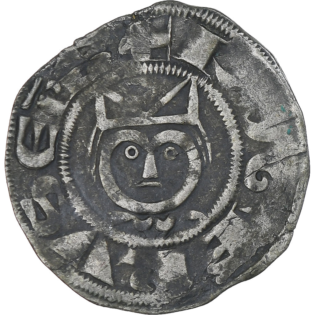 Francia, Philip II, Denier, 1174-1201, Laon, évêque Roger de Rosoi, BB