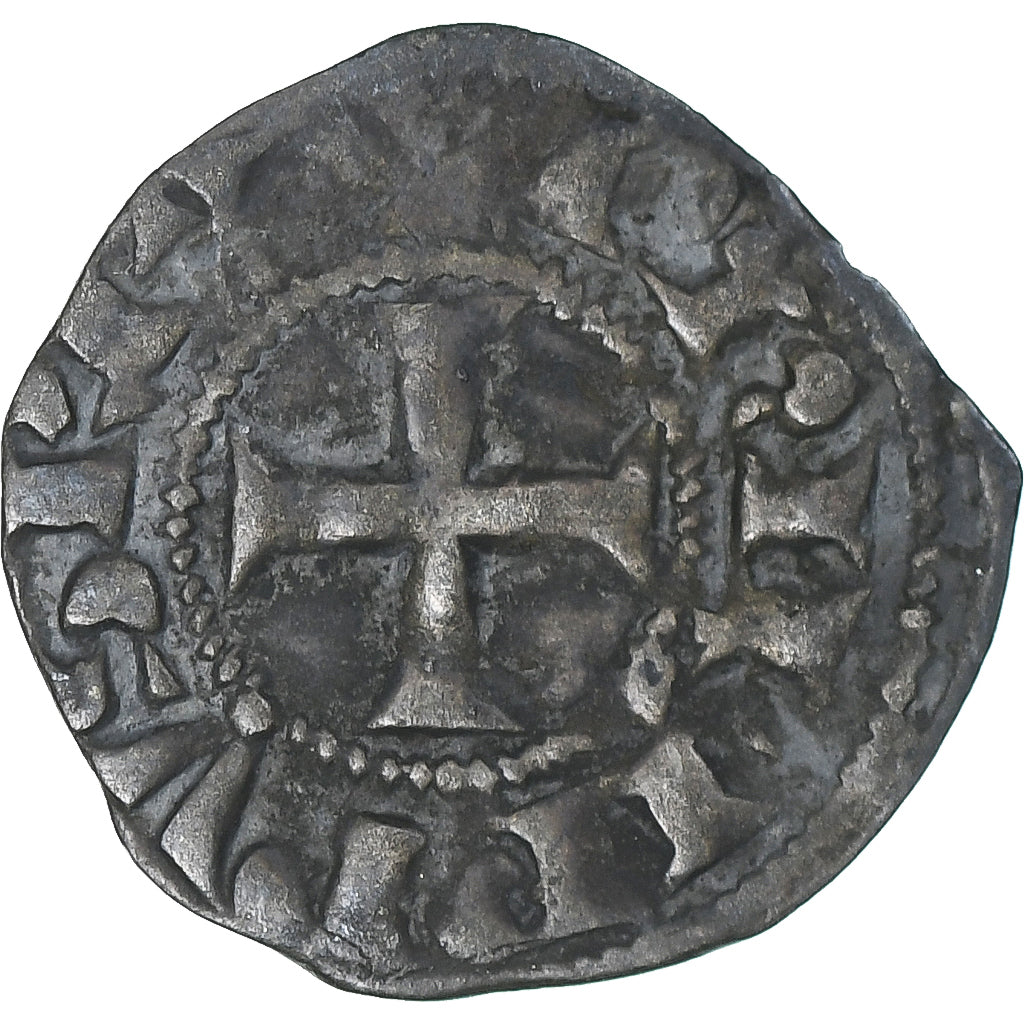 Francja, Philippe IV le Bel, Obole tournois, 1285-1290, EF(40-45), Bilon