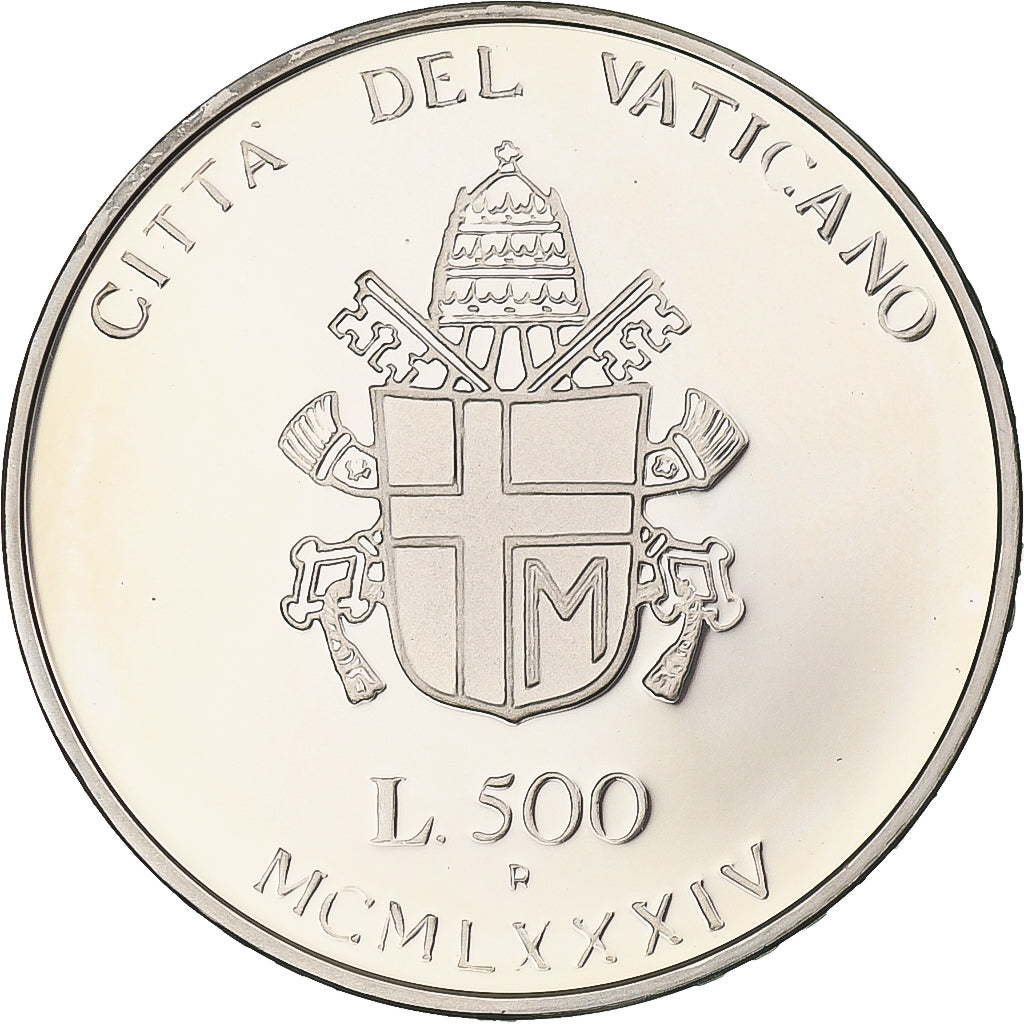 Vatikan, John Paul II, 2000th Anniversary of Virgin Mary, 500 Lire, 1984, Rome
