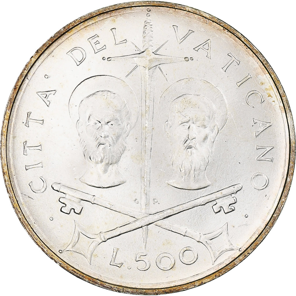 Vaticano, Paul VI, 500 Lire, 1967, Rome, SC+, Plata, KM:99
