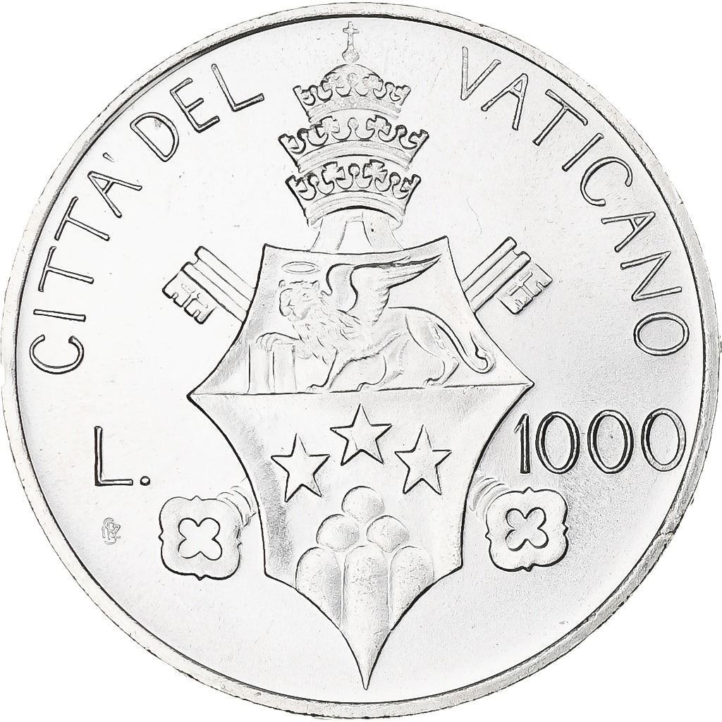 Vatican, John Paul I, 1000 Lire, 1978, Rome, MS(64), Silver, KM:142