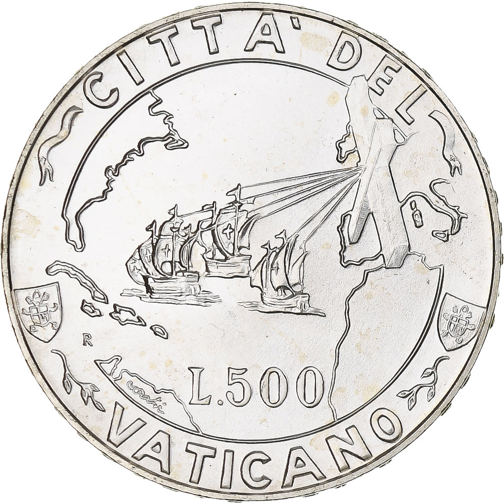 Vatican, John Paul II, 500 Lire, 1992, Rome, MS(64), Silver, KM:235