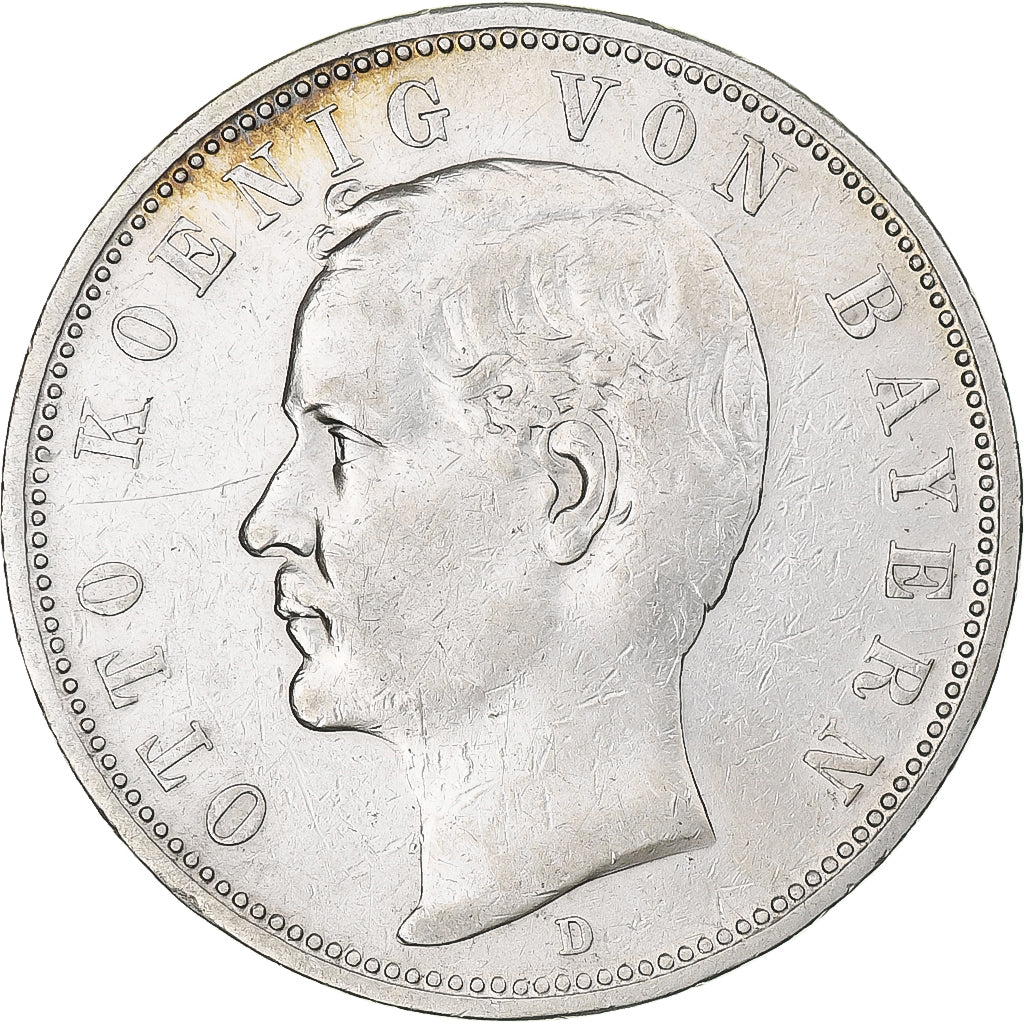 GERMANY - EMPIRE, BAVARIA, Otto, 5 Mark, 1894, Munich, EF(40-45), Silver, KM:915