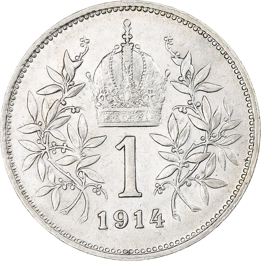 Austria, Franz Joseph I, Corona, 1914, Vienna, AU(55-58), Silver, KM:2820