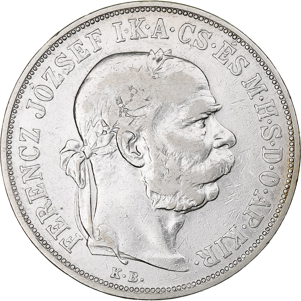 Hungary, Franz Joseph I, 5 Korona, 1900, Kremnica, EF(40-45), Silver, KM:488