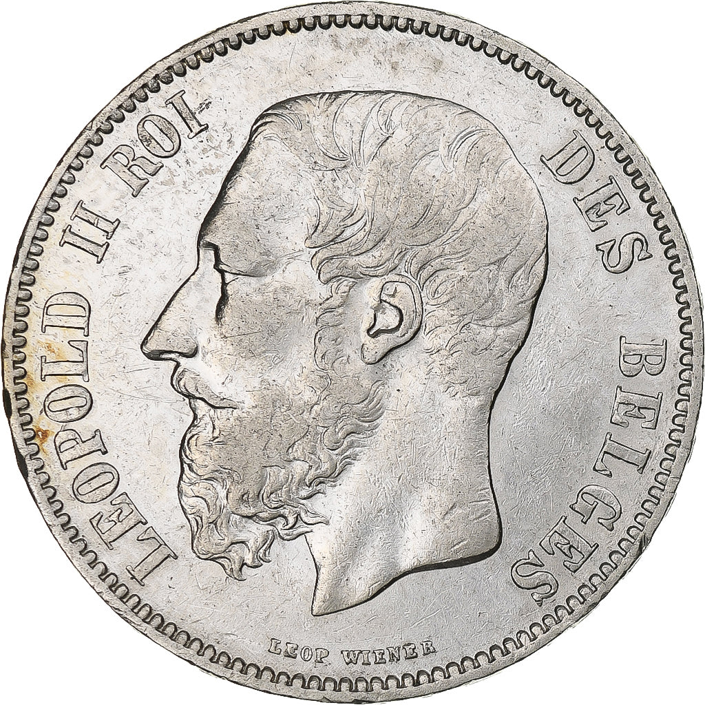 Belgium, Leopold II, 5 Francs, 1868, Brussels, Tranche A, Silver, EF(40-45)