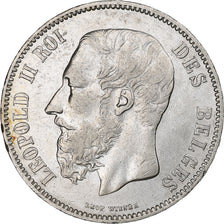 Belgium, Leopold II, 5 Francs, 1868, Brussels, Tranche A, Silver, EF(40-45)