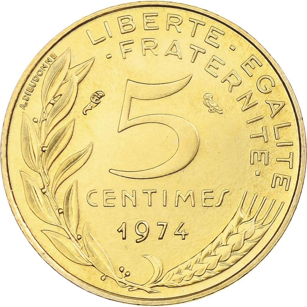 France, Marianne, 5 Centimes, 1974, Paris, série FDC, MS(65-70)