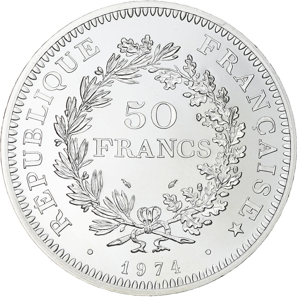 France, Hercule, 50 Francs, 1974, Paris, série FDC, MS(65-70), Silver