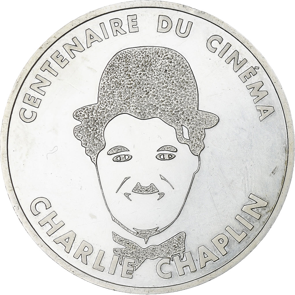 France, Charlie Chaplin, 100 Francs, 1995, Paris, BE, SUP+, Argent