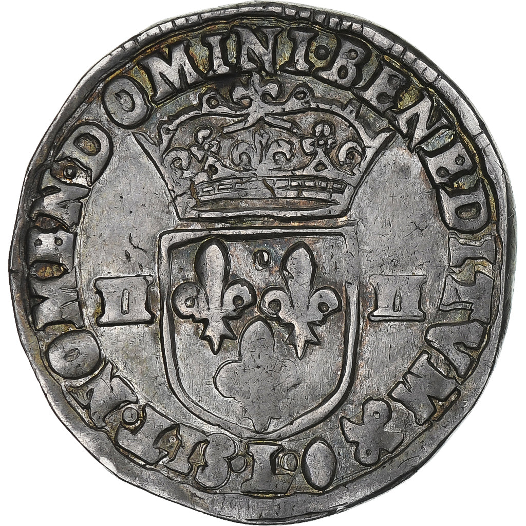 France, Henri IV, 1/4 Ecu, 1609, Bayonne, 3rd type, VF(30-35), Silver