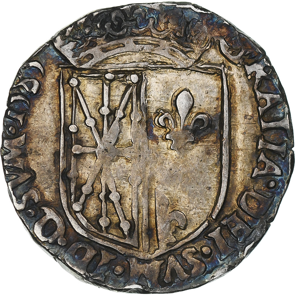 France, Henri II De Navarre, 1/4 d'écu de Navarre, 1585, Saint-Palais, Argent
