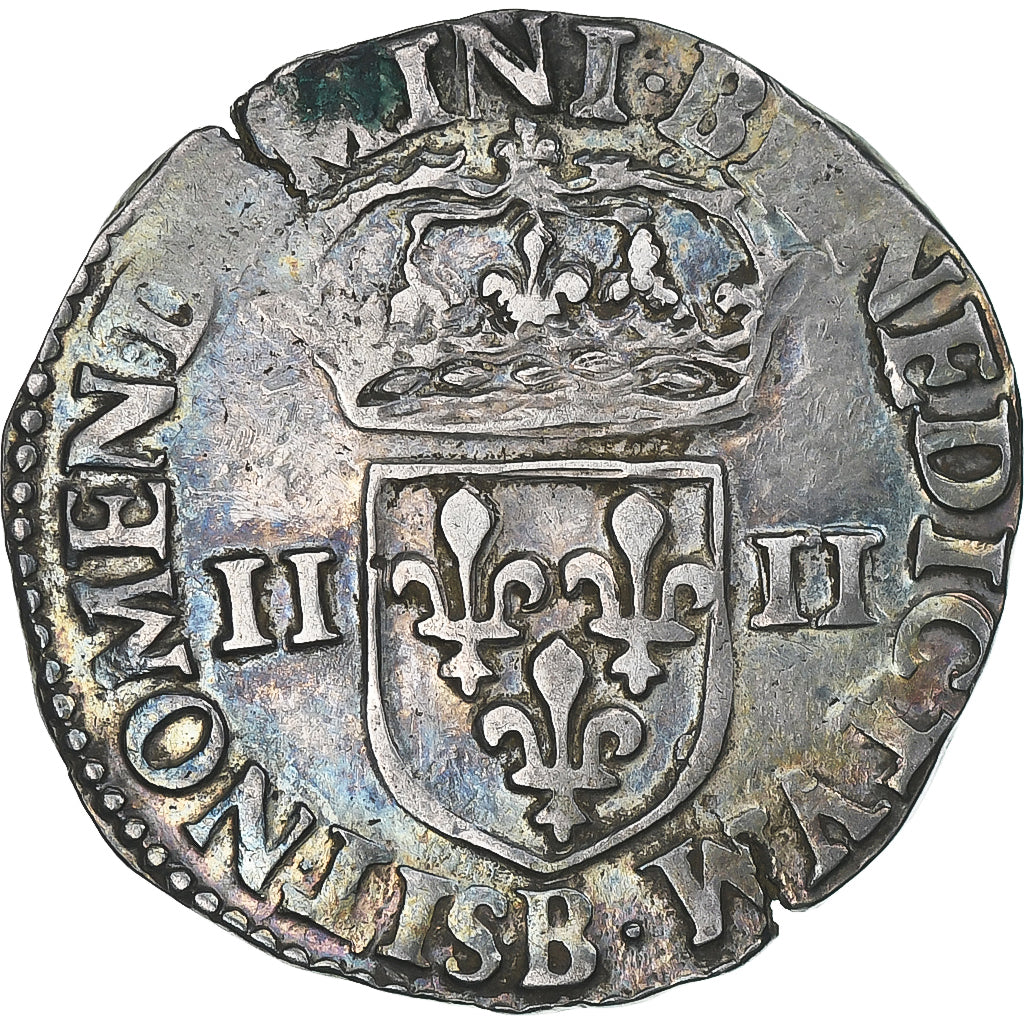France, Charles X, 1/4 Ecu, 1591, Rouen, EF(40-45), Silver, Gadoury:521