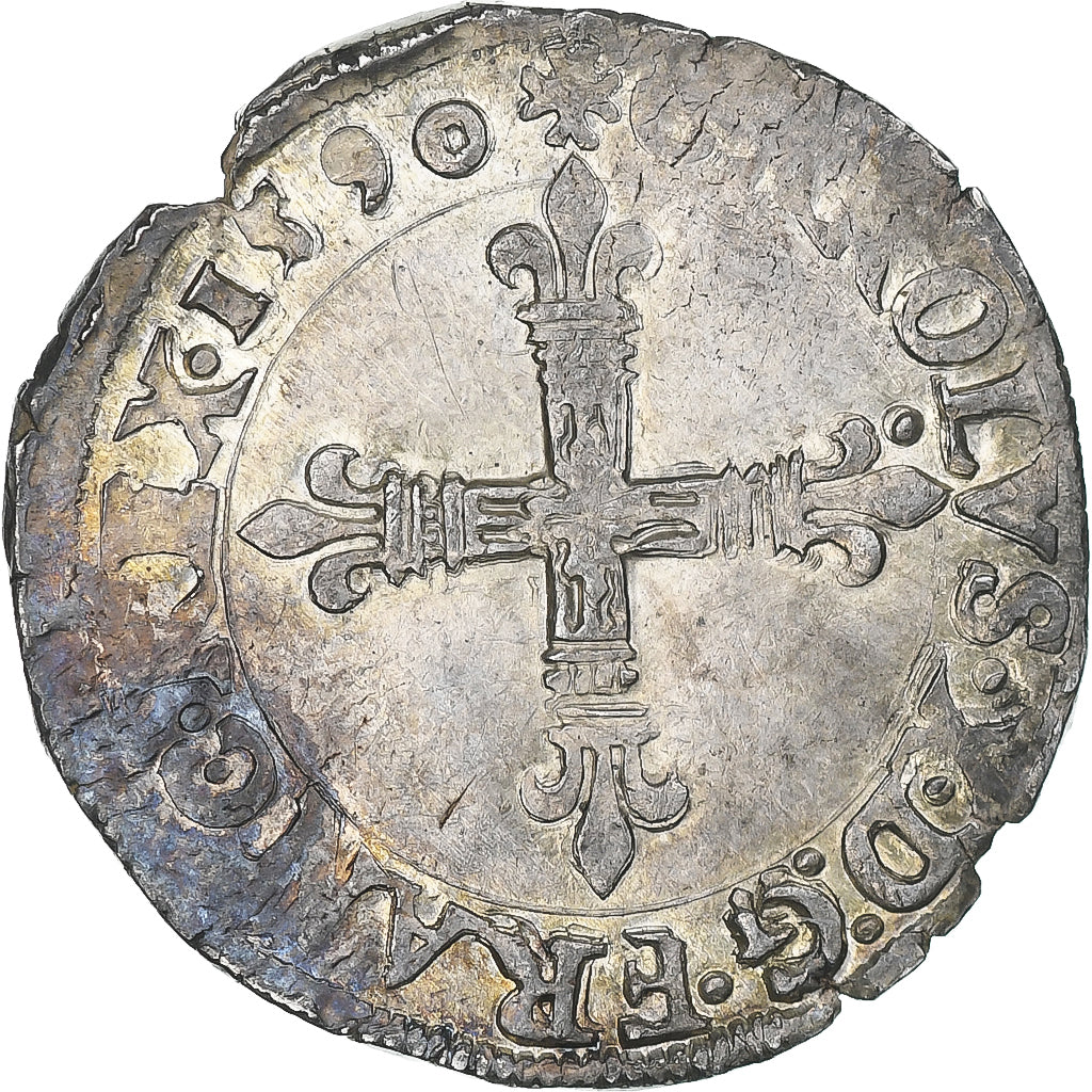 Francia, Charles X, 1/4 Ecu, 1590, Nantes, BB, Argento, Gadoury:521
