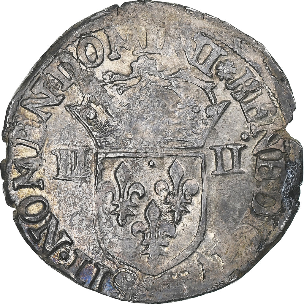Francia, Charles X, 1/4 Ecu, 1590, Nantes, BB, Argento, Gadoury:521