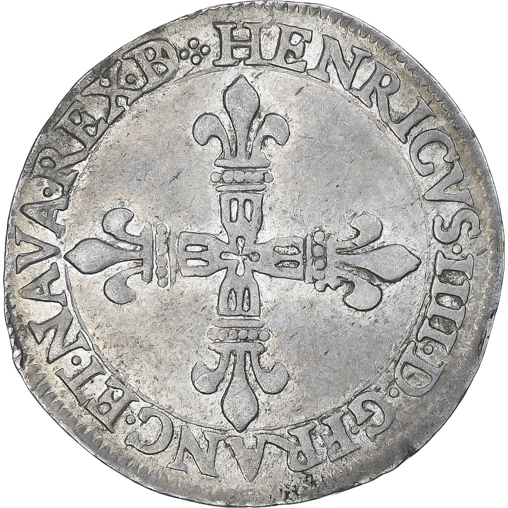 France, Henri IV, 1/4 Ecu de Béarn, 1593, Pau, EF(40-45), Silver, Gadoury:603