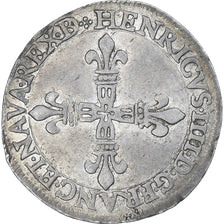 France, Henri IV, 1/4 Ecu de Béarn, 1593, Pau, EF(40-45), Silver, Gadoury:603