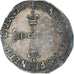 Francia, Henri III, 1/4 Ecu, 1589, Saint-Lô, MBC, Plata, Gadoury:494