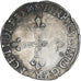 França, Henri III, 1/8 Ecu, 1587, Rennes, var. croissant, VF(30-35), Prata