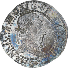 Frankrijk, Henri III, 1/2 Franc au col plat, 1587, Poitiers, PR, Zilver