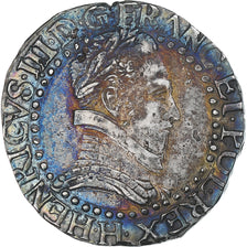 Frankrijk, Henri III, 1/2 Franc au col plat, 1589, La Rochelle, ZF, Zilver