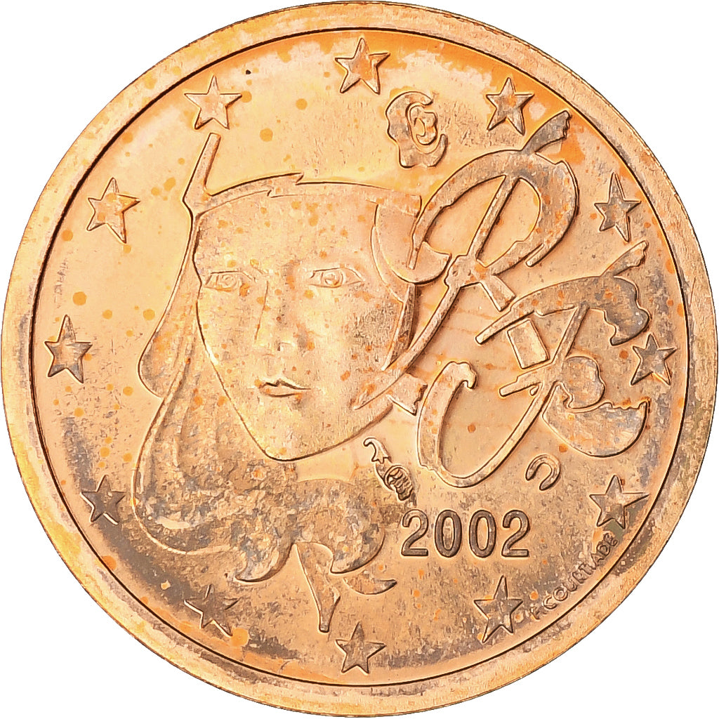 Frankreich, Euro Cent, 2002, Paris, Série BE, STGL, Coppered Steel, KM:1282