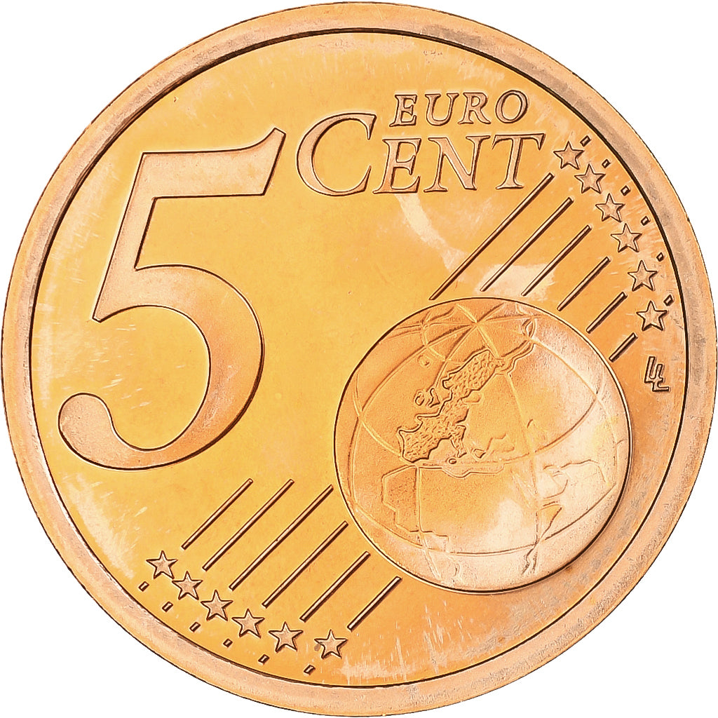 France, 5 Euro Cent, 2002, Paris, Série BE, MS(65-70), Coppered Steel, KM:1284