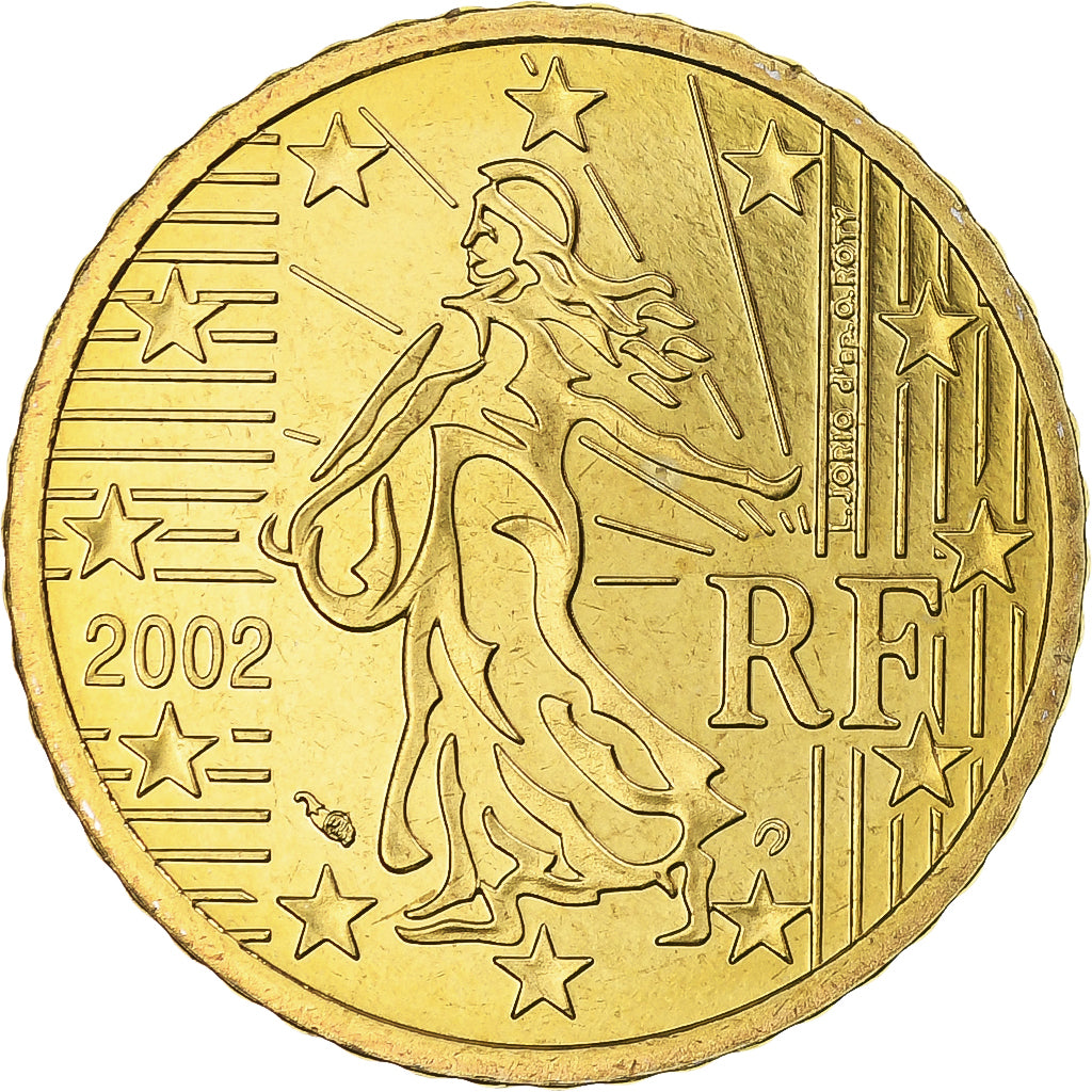 France, 50 Euro Cent, 2002, Paris, Série BE, FDC, Or nordique, KM:1287