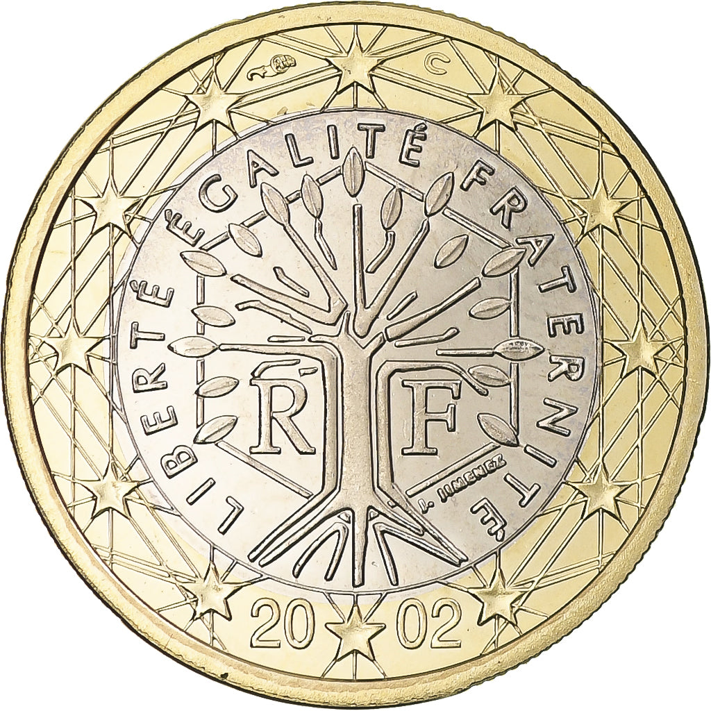 France, Euro, 2002, Paris, Série BE, MS(65-70), Bi-Metallic, KM:1288