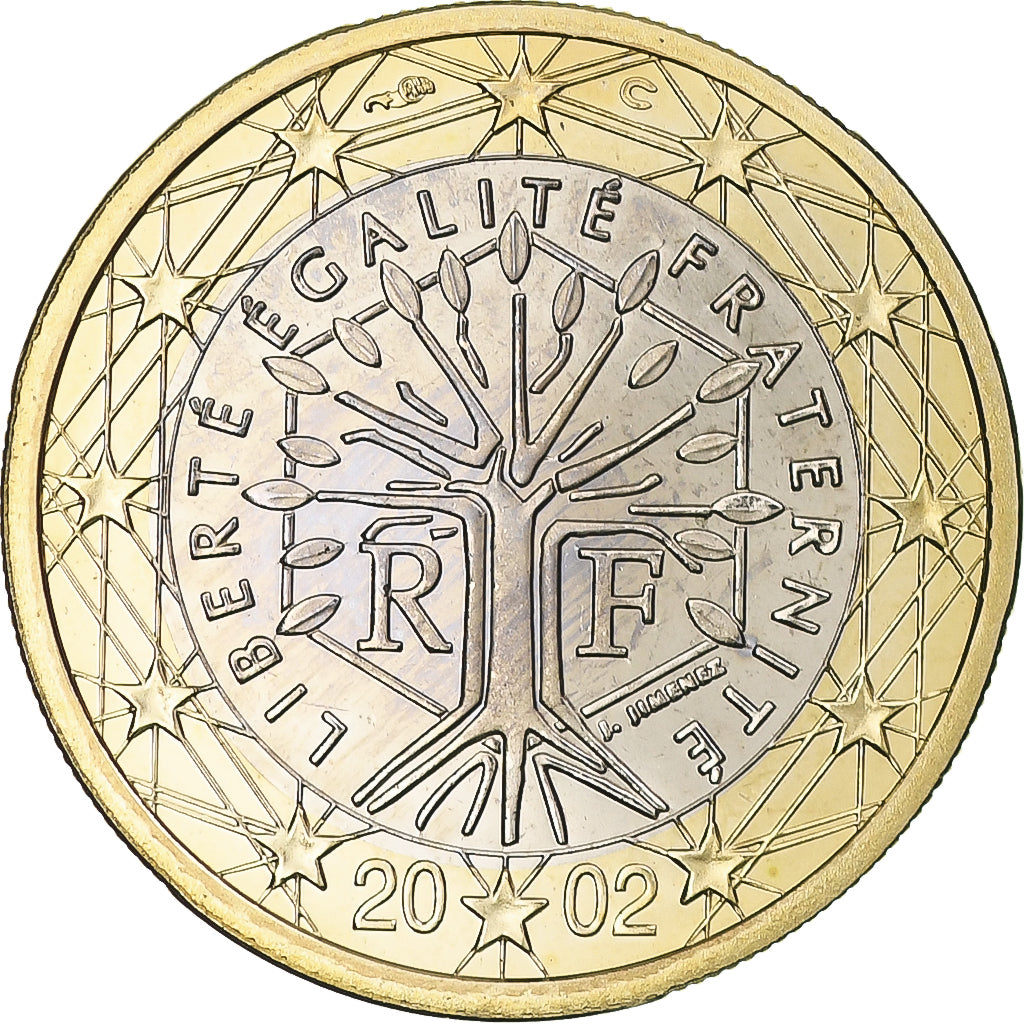France, Euro, 2002, Paris, Série BE, MS(65-70), Bi-Metallic, KM:1288