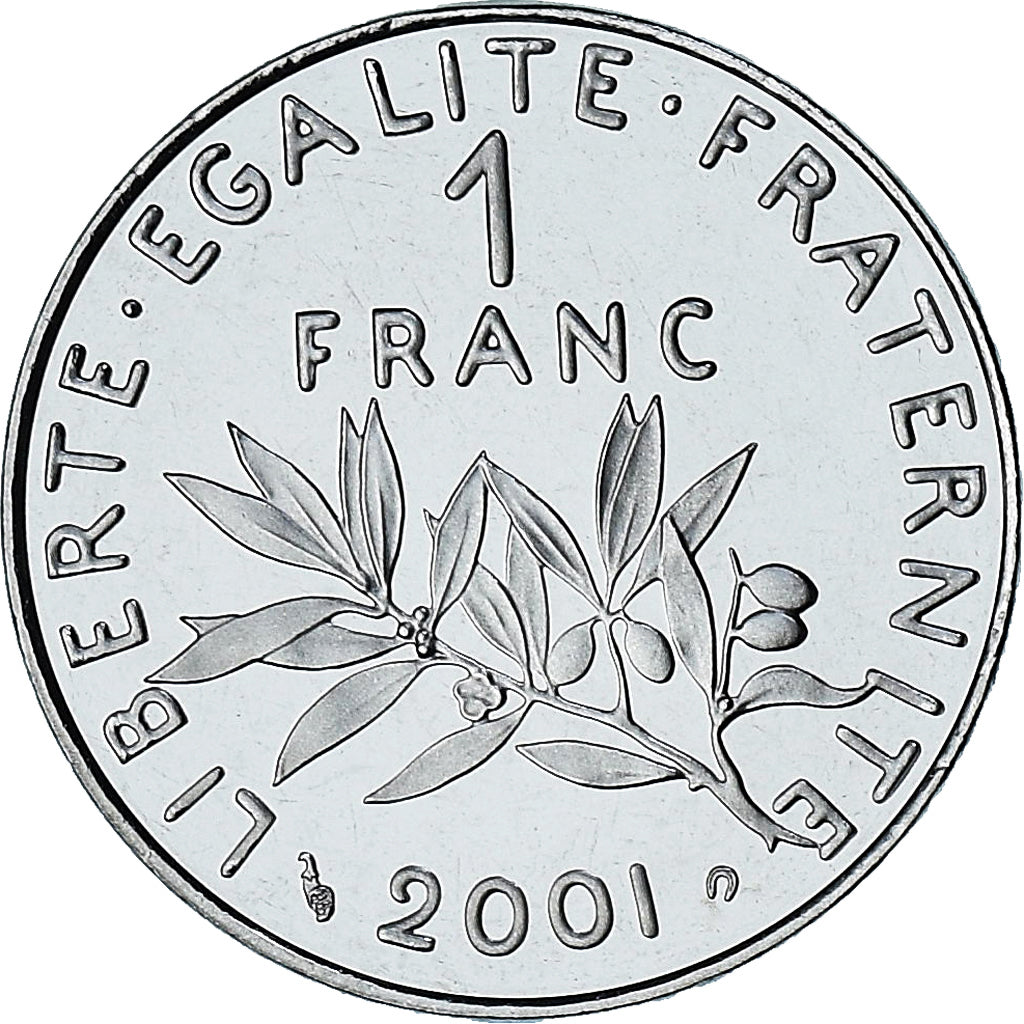 Frankreich, Semeuse, 1 Franc, 2001, Paris, Série BE, STGL, Nickel, KM:925.2