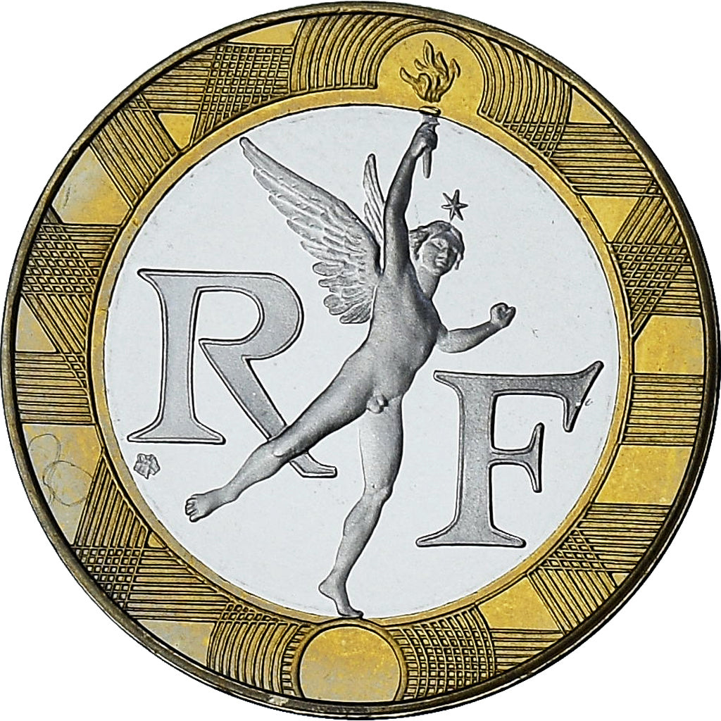 France, Génie, 10 Francs, 2001, Paris, Série BE, MS(65-70), Bi-Metallic
