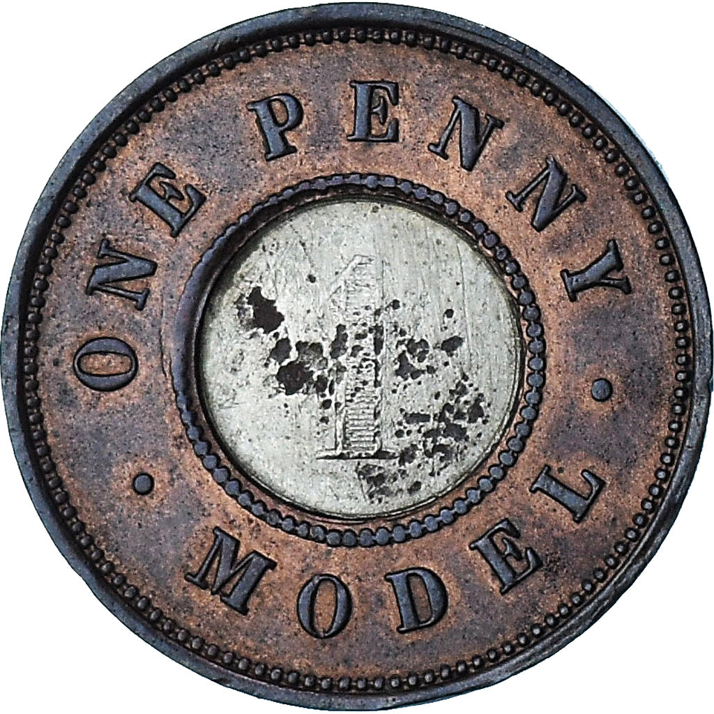 Groot Bretagne, Victoria, One Penny Model, ND (1844), ZF, Bronzen