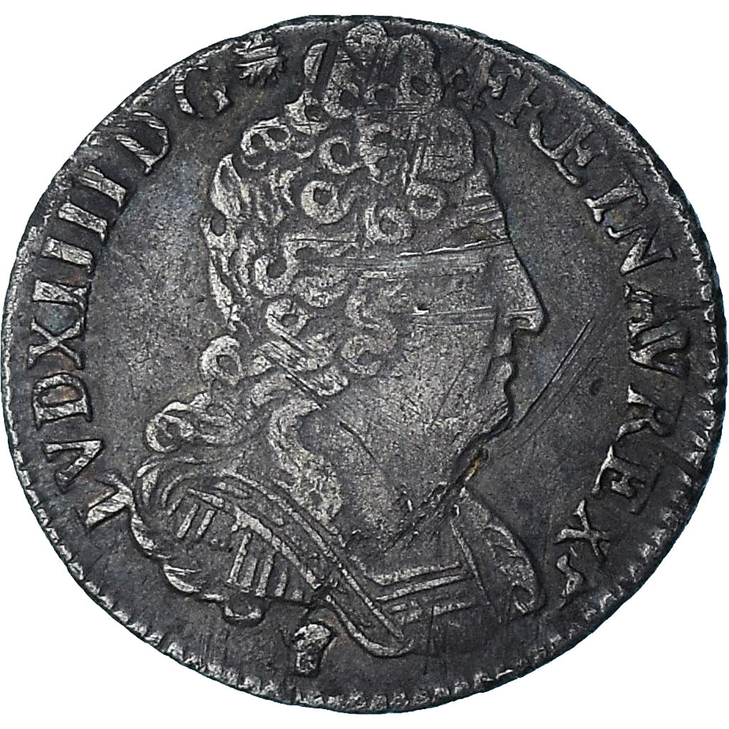 France, Louis XIV, 1/10 Écu aux 3 couronnes, 1710, Rennes, TTB, Argent