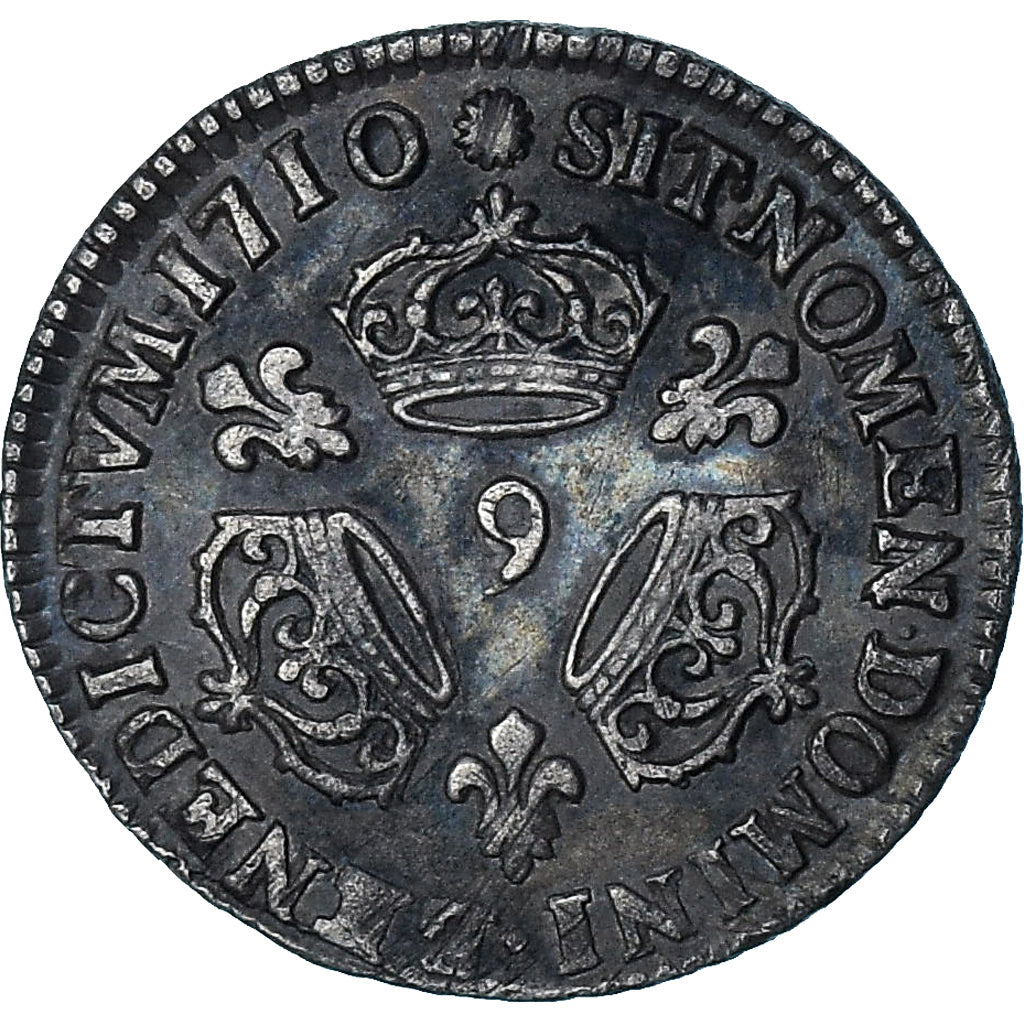 France, Louis XIV, 1/10 Écu aux 3 couronnes, 1710, Rennes, TTB, Argent