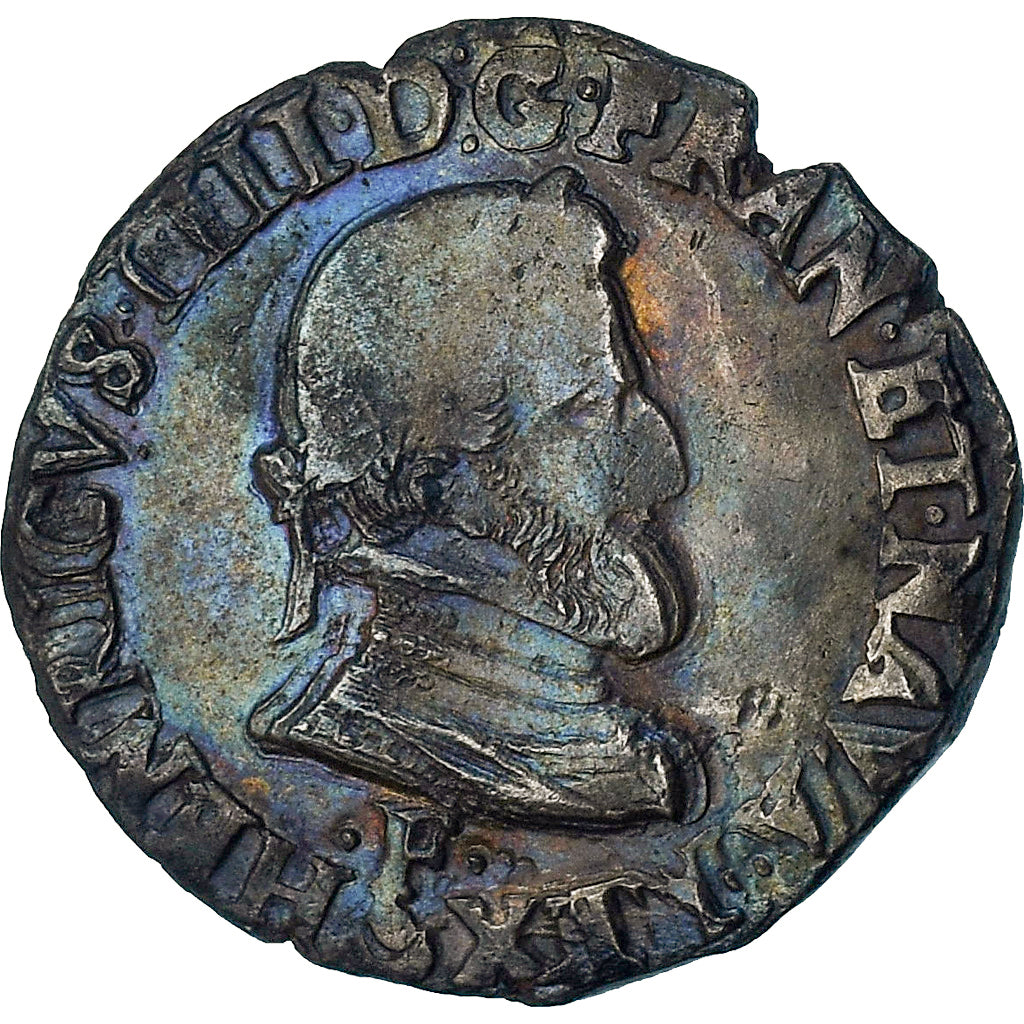 France, Henri IV, 1/2 Franc, 1604 (?), Angers, TB+, Argent, Gadoury:590