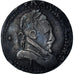 France, Henri III, 1/2 Franc au col plat, Limoges, rogné, TB+, Argent