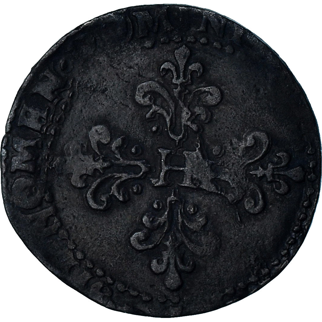 Frankrijk, Henri III, 1/2 Franc au col plat, Limoges, rogné, FR+, Zilver