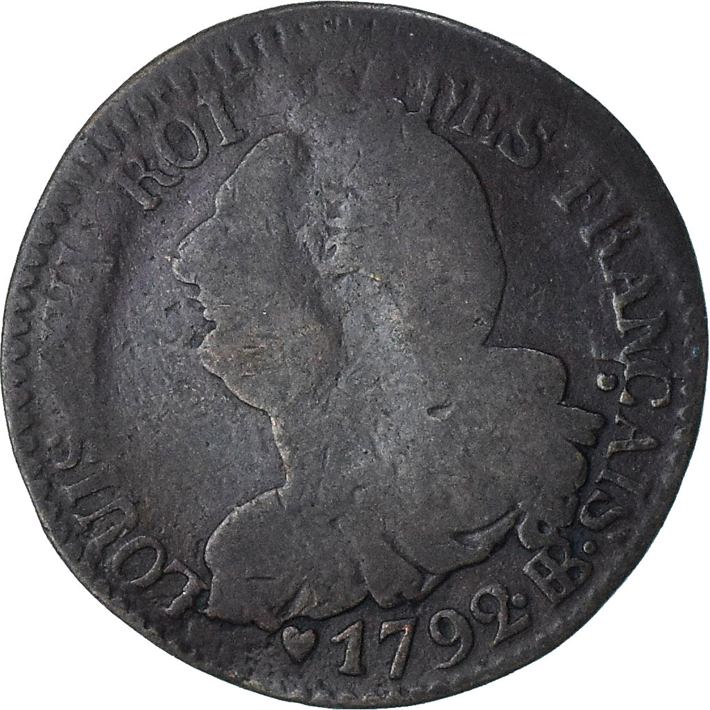 Francja, Louis XVI, 6 deniers français, 1792 / AN 4, Strasbourg, F(12-15)