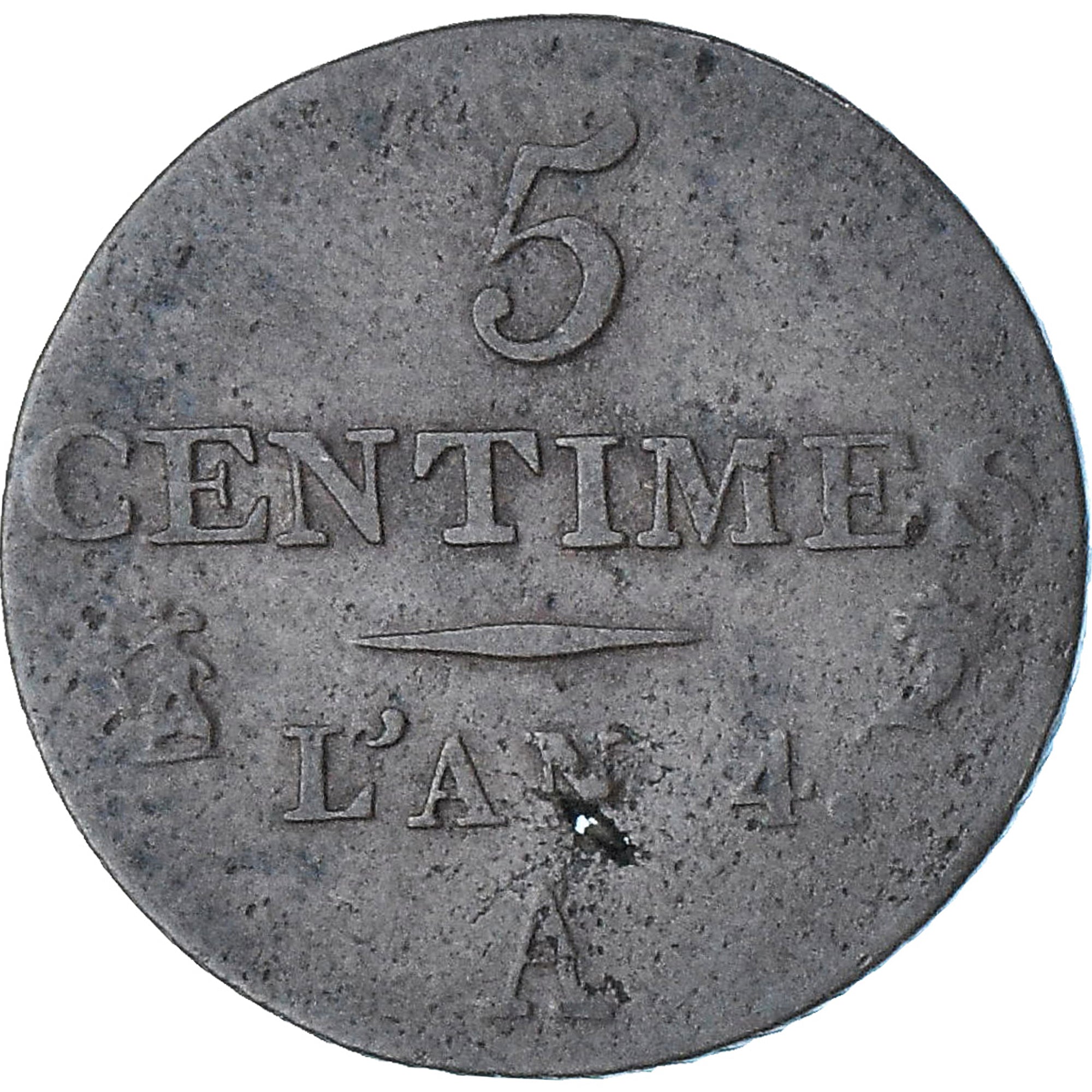 France, Dupré, 5 Centimes, AN 4, Paris, VF(30-35), Copper, Gadoury:124