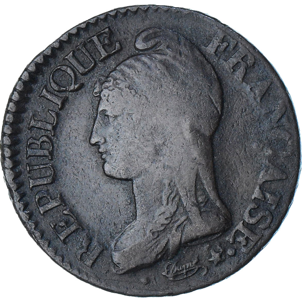 France, Dupré, 5 Centimes, AN 8, Metz, VF(20-25), Copper, Gadoury:126a