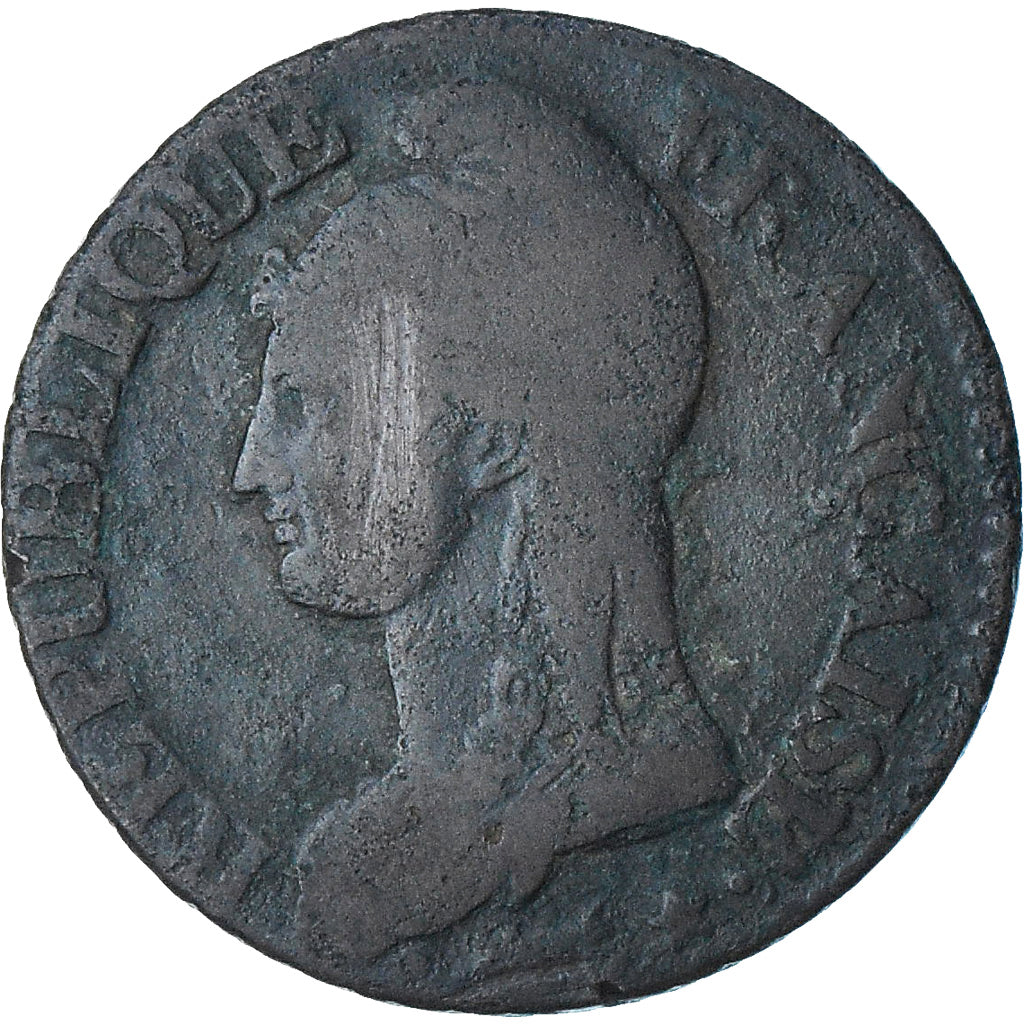 França, Dupré, 5 Centimes, AN 8, Lyon, F(12-15), Cobre, Gadoury:126a