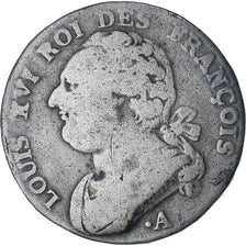 France, Louis XVI, 12 deniers françois, 1791 / AN 3, Paris, F(12-15), Copper